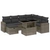vidaXL 8 Piece Garden Sofa Set with Cushions Grey Poly Rattan