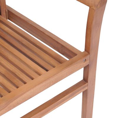 vidaXL Dining Chairs 2 pcs with Grey Cushions Solid Teak Wood