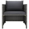 vidaXL 6 Piece Garden Lounge Set with Cushions Poly Rattan Grey