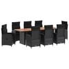 vidaXL Outdoor Dining Set 9 pcs Black Poly Rattan