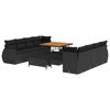 vidaXL Garden Sofa Set 11 pcs Black Poly Rattan