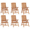 vidaXL Reclining Garden Chairs 6 pcs Solid Teak Wood