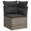 vidaXL 6 Piece Garden Sofa Set with Cushions Grey Poly Rattan