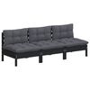 vidaXL 3-Seater Garden Sofa with Anthracite Cushions Solid Pinewood