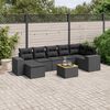 vidaXL 8 Piece Garden Sofa Set with Cushions Black Poly Rattan