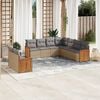 vidaXL 9 Piece Garden Sofa Set with Cushions Beige Poly Rattan
