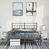 vidaXL Metal Bed Frame without Mattress with Footboard Black 150x200cm
