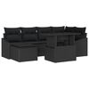 vidaXL Garden Sofa Set 7 pcs Black Poly Rattan