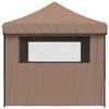 vidaXL Foldable Party Tent Pop-Up with 4 Sidewalls Brown