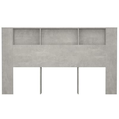 vidaXL Headboard Cabinet Concrete Grey 180x18.5x104.5 cm