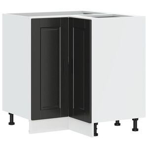 vidaXL Kitchen Corner Base Cabinet "Porto" Black Engineered Wood