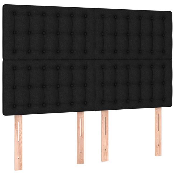 vidaXL LED Headboard Black 144 cm Fabric