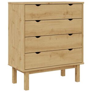 vidaXL Drawer Cabinet OTTA 76.5x39.5x90cm Solid Wood Pine