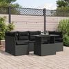 vidaXL Garden Sofa Set with Storage 7 pcs Black Poly rattan