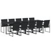 vidaXL 11 Piece Garden Dining Set Black Textilene