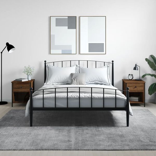 vidaXL Bedside Cabinets 2 pcs Brown Oak 40x42x50 cm Engineered Wood