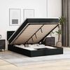 vidaXL Ottoman Bed with Mattresses & LEDs Black Queen Faux Leather