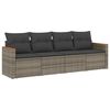 vidaXL 4 Piece Garden Sofa Set with Cushions Grey Poly Rattan
