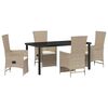 vidaXL Garden Dining Set 5 pcs Beige Poly Rattan