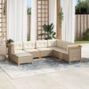 vidaXL 7 Piece Garden Sofa Set with Cushions Beige Poly Rattan