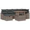 vidaXL Garden Sofa Set with Cushion 7 pcs Grey Poly rattan