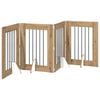 vidaXL Foldable Dog Gate with Stands 4 pcs Artisan Oak 241 cm