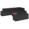vidaXL 9 Piece Garden Sofa Set with Cushions Black Poly Rattan