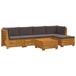 vidaXL 6 pcs Outdoor Sofa Set Solid Acacia Wood Brown