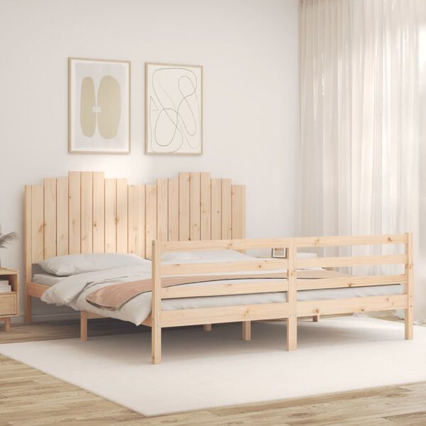 vidaXL Bed Frame without Mattress Super King Size Solid Wood