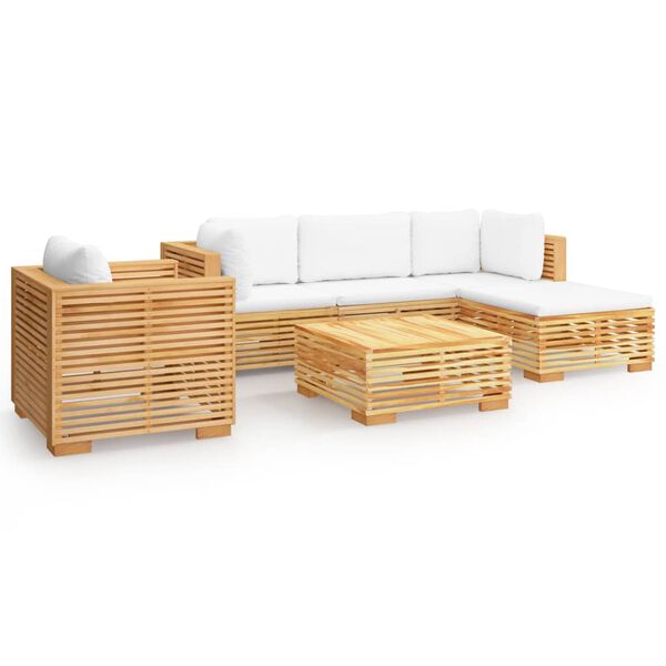 vidaXL 6 Piece Garden Lounge Set with Cushions Solid Wood Teak