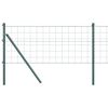 vidaXL Fence with Posts Green 0.8 x 25 m Steel