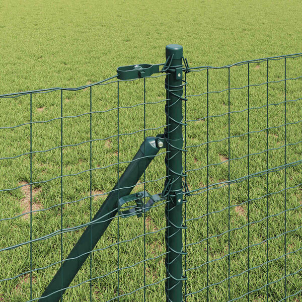vidaXL Fence Post 13 pcs Green Steel
