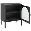 vidaXL Nightstand Black 50x35x60 cm Glass and Steel