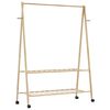 vidaXL Clothes Rack with Shelves and Wheels 132x45.5x155.5 cm Bamboo