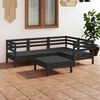 vidaXL 5 Piece Garden Lounge Set Solid Pinewood Black