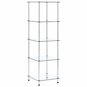 vidaXL 5-Tier Shelf Transparent 40x40x130 cm Tempered Glass