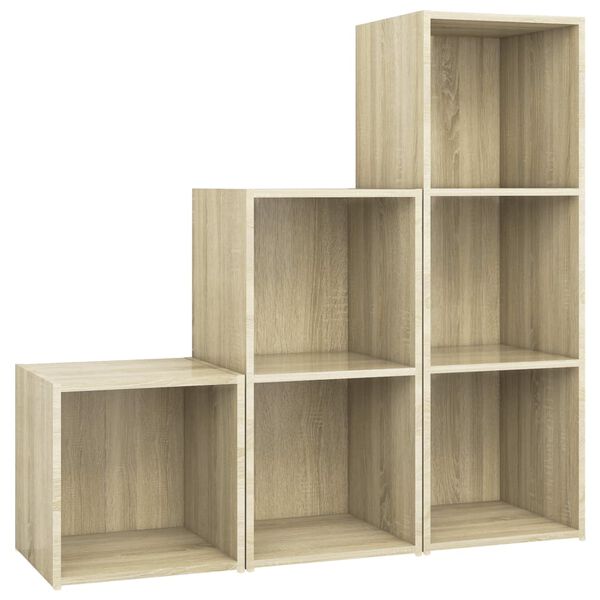 vidaXL 3 Piece TV Cabinet Set Sonoma Oak Engineered Wood