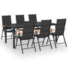 vidaXL 7 Piece Garden Dining Set Black and Brown