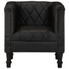 vidaXL Tub Chair Black Real Goat Leather