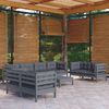 vidaXL 9 Piece Garden Lounge Set with Cushions Solid Pinewood