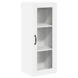vidaXL Wall Glass Cabinet LUCCA White 40 x 31 x 100 cm Engineered Wood