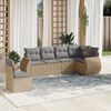 vidaXL 6 Piece Garden Sofa Set with Cushions Beige Poly Rattan