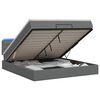 vidaXL Ottoman Bed with Mattress and LED Dark Grey Double Fabric
