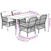 vidaXL 5 Piece Garden Dining Set with Cushions Black Poly Rattan