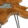 vidaXL Coffee Table 70x45 cm Solid Teak Wood and Polyresin