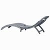 vidaXL Sun Lounger with Cushion Grey Solid Acacia Wood