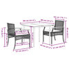 vidaXL 3 Piece Garden Dining Set with Cushions Black Poly Rattan