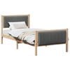 vidaXL Bed frame Brown and dark grey 90 x 190 cm Solid pine wood
