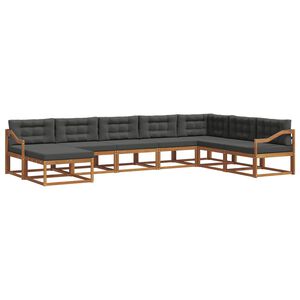 vidaXL Outdoor Sofa Set 8 pcs Natural and Anthracite