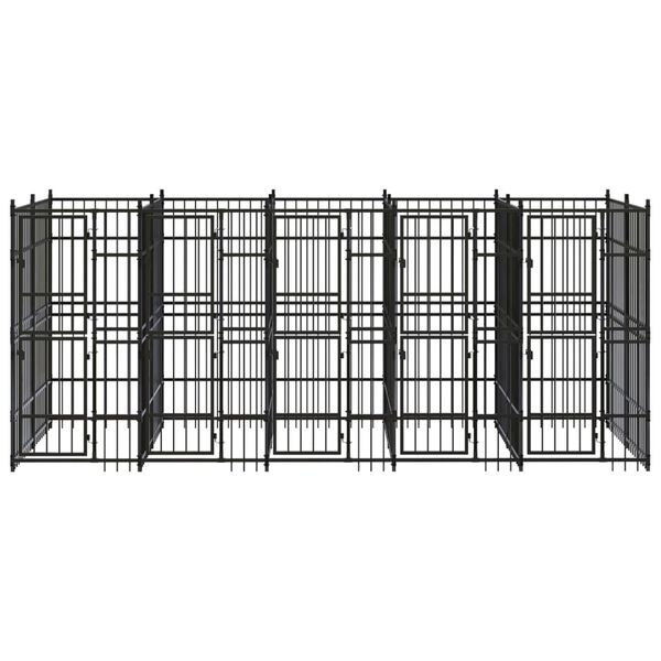 vidaXL Outdoor Dog Kennel Steel 9.22 m&sup2;